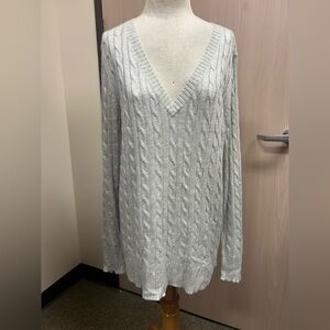Lane Bryant Light Gray Angora Blend Knit Sweater